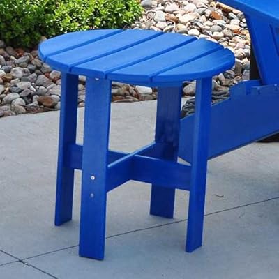 Amazon Com Frog Furnishings Traditional Adirondack Side Table Blue Garden Outdoor