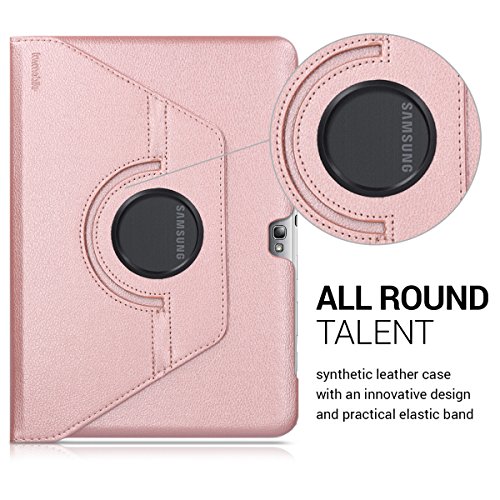kwmobile Case 360 for Samsung Galaxy Note 10.1 Case with stand - protective tablet cover with standing function in rose gold