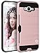 J7 Case, MP-Mall [Shock Absorbent] [Card Slot] Armor Hybrid Defender Shockproof Rugged Protective Cover Case For Samsung Galaxy J7 2015 (Rose Gold)