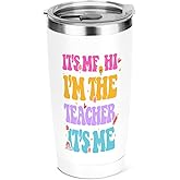 Teacher Gifts, Teacher Appreciation Gifts, 20 oz Insulated Tumbler, Tumbler with Lid, Vacuum Travel Coffee Mug Stainless Steel Cup Thank You Gift for Women Girl Friend Christmas Birthday