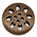 HOUSWEETY 50PCs Wood Buttons Sewing Snowflake Carved 4 Holes Brown 25mm Dia.(1