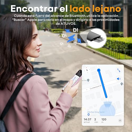 ATUVOS Air Tag Card Tracker 1.6 mm 2 Pack Black, Bluetooth Smart Locator Compatible with App Search Apple (iOS Only, Android Not Supported), Tracker Finder for Wallet, Luggage, Passport, etc