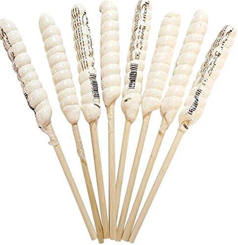 9 inch Twist Twirly Unicorn Lollipops 12 units 1oz White Long Lollipops With Wooden Stick