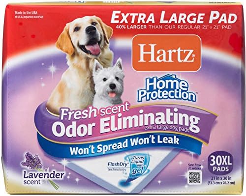 Hartz Lavender Scent Home Pro XL Size 21 x 30 inches Dog X-Large Pads with Flash-Dry Technology preventing leaks, 30 Count