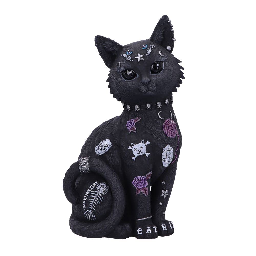 Nemesis Now Bad to The Bone Cat Figurine, Black, 22cm