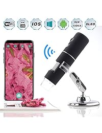 Seesi WiFi Microscopio USB Digital HD de mano 50X a 1000X Wireless Kids Zoom Ampliación Endoscopio Mini Cámara de Inspección con 8 LEDs para Smartphone Tablet y PC iPhone Android iPad Mac Windows