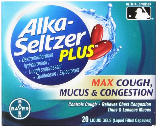 Alka-seltzer Plus Max Cough, Mucus and Congestion Liquid Gels, 20 Count