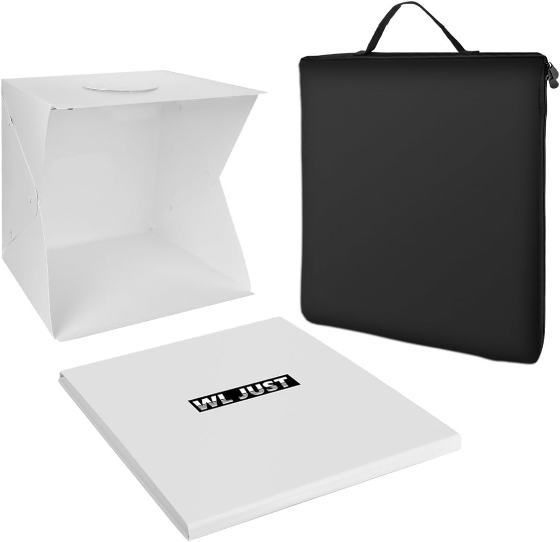 Amazon Wl Just 改良版 撮影ブース超明るい35個led2列設置 Ledライト 撮影ボックス 32 32 32cm サイズ スタジオ 撮影キット ボタン式 折りたたみ可能 簡易スタジオ 通販