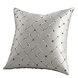 Sanwood Home Sofa Bed Decor Multicolored Plaids Throw Pillow Case Square Cushion Cover (Silver Grey)