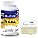 Enzymedica GlutenEase, Complete Gluten & Casein Formula Digestive Enzymes, 120 Capsules Bundle with a Lumintrail Pill Case