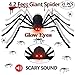 Gamegie Halloween Decorations Outdoor Giant Spider,50'' Fake Spiders That Look Real with Glowing Eyes and Scary Sound, Quake Scary Halloween Props Including 20 pcs Plastic Spider