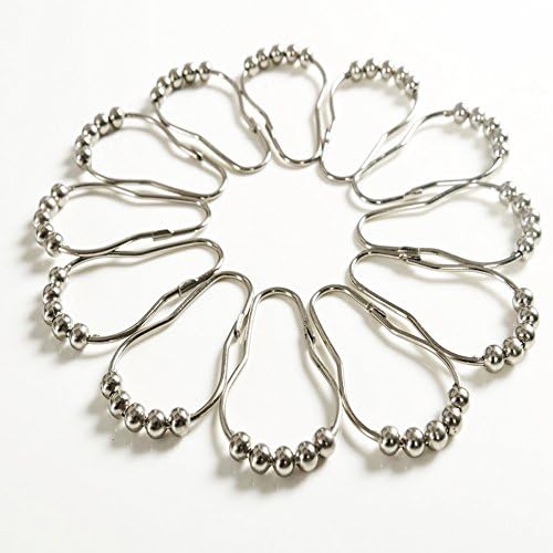 Iron-Alloy Shower Curtain Hook Pack of 12 Pcs for Home and Bathroom