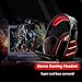 Gaming Headset for PS4, Beexcellent Xbox One Headset with Mic, Noise Cancelling Over Ear PS4 Headphones, Red Gaming Headphones with LED Light, Bass Surround, Soft Memory Earmuffs for Laptop, Mac, iPad