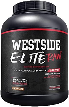 Westside Performance Nutrition | Elite RAW All Natural Whey Protein | All Natural, Gluten Free and NON-GMO | For Post Workout Recovery and Lean Muscle Gains (Chocolate, 2 Pound)