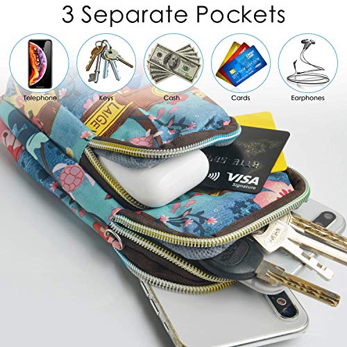 Sports Armband Outdoor Sweat-Proof Running Armbag Cross-Body Shoulder Casual Wallet Purse Gym Fitness Cell Phone Bag Key Holder for iPhone Xs Max/Xr, Galaxy S10 Plus, Huawei P30 Pro (#8)
