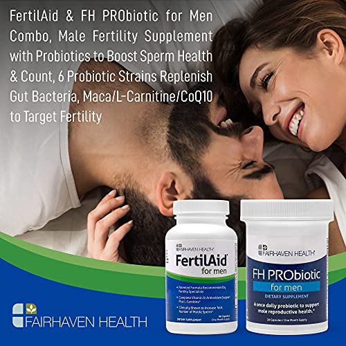 FertilAid & FH PRObiotic for Men Combo, Male Fertility Supplement with  Probiotics for Sperm Health Count, 6 Probiotic Strains Plus Maca/L-Carnitine/CoQ10  to Target Fertility in Saudi Arabia