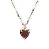 January Birthstone Necklace for Women, 14K Gold