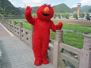 Adult Red Elmo Mascot Costume Cartoon Costume (M 5'7