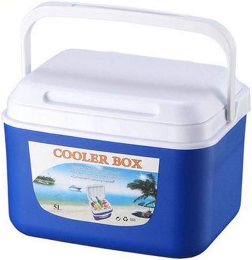 Rcraftn 5L Outdoor Incubator Cooling Freezer Box Portable Food Drink Storage Box Car Cold Fishing Box Cooler Box for Traveling Camping Picnic - Blue, Orange