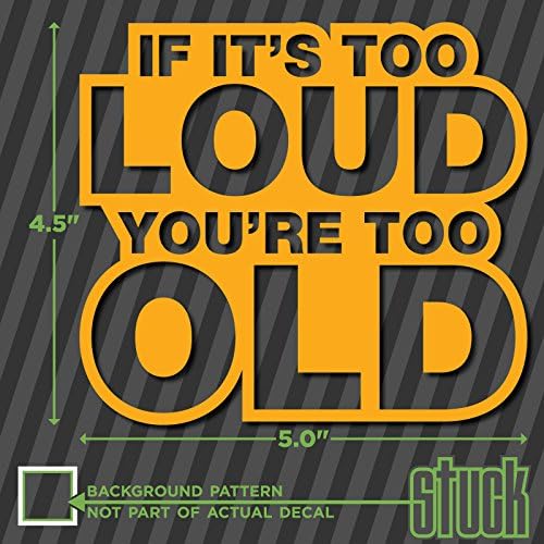 If It's Too Loud You're Too Old - 5" x 4.5" - vinyl decal sticker exhaust stereo