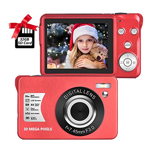 Digital Camera,30MP Compact Camera,2.7 inch Pocket Camera,Rechargeable