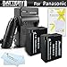 2 Pack Battery And Charger Kit For Panasonic Lumix DMC-FZ1000, DMC-FZ200, DMC-G5, DMC-G6, DMC-GH2, DMC-FZ300K, DMC-GX8, DMC-G7 Digital Camera Includes 2 Replacement DMW-BLC12, DMW-BLC12E, DMW-BLC12PP Batteries + Charger + More