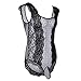 CHICTRY Men's Underwear One Piece Halter Lace Bodysuit Leotard Lingerie Pajamas (Medium, Polka Dots Black)