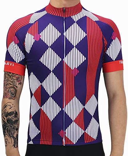 irugh Mens Classic Cycling Jersey Breathable Half Sleeve Lightweight Biking Tops