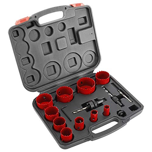 HighFree Bi-Metal Hole Saw Cutter Kit Durable High Speed Steel Hole Saw Blades for Hole Cutting on Metal, Wood, PVC Board, Plastic and Drywall (3/4" to 2-1/2")