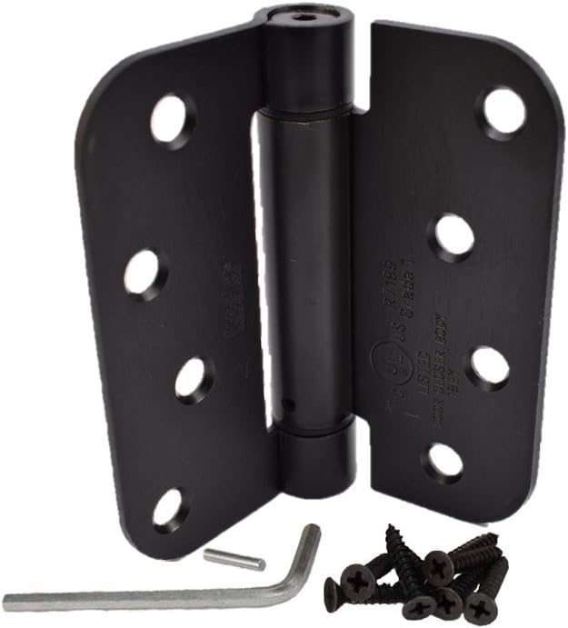 (Pack of 2) Kesler Oil-Rubbed Bronze 4 X 4 with 5/8 Radius Spring Door Hinges