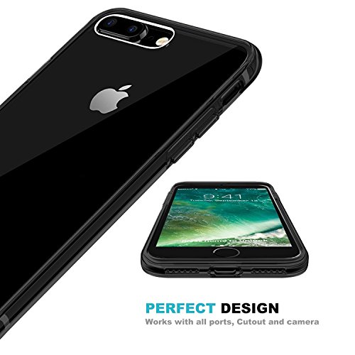 iPhone 7 Plus Case, SOWTECH Anti Scratch [Heavy Duty] Gel Bumper Hard Cover Case for iPhone 7 Plus 5.5 Inch (2016) - Black