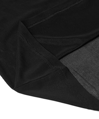 Tanbaby Mangopop Women's Clubwear Sheer Long Sleeve Pure Mesh Tops Tee Blouse (Black-Scoop Neck, S) - Thumbnail 3