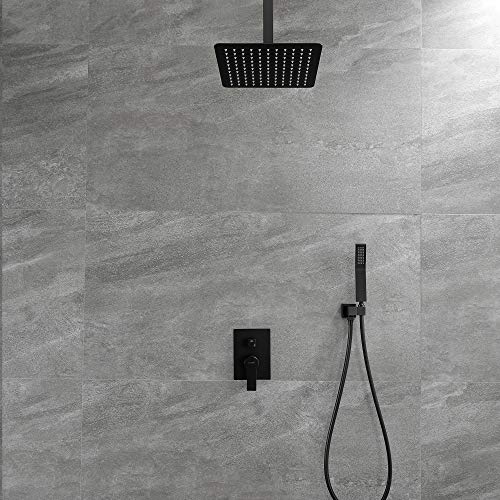 Ceiling Mounted Rain Shower System, SHAMANDA Luxury Brass Shower Faucet