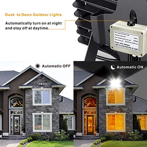 LED Flood Light, STASUN 150W 13500lm Dusk to Dawn Security Lights with 330Â°Wide Lighting Area (Photocell Included), 6000K Daylight, OSRAM LED Chips, Waterproof, Great for Yard, Street, Parking Lot