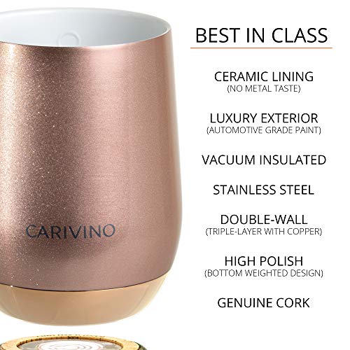 CARIVINO-Luxury-Wine-Tumbler-with-Genuine-Cork-Base-and-Ceramic-Interior-No-Metal-Taste--Premium-Box-12oz-Vacuum-Insulated-Stainless-Steel-and-BPA-Free-Tritan-Lid-Rose-Gold