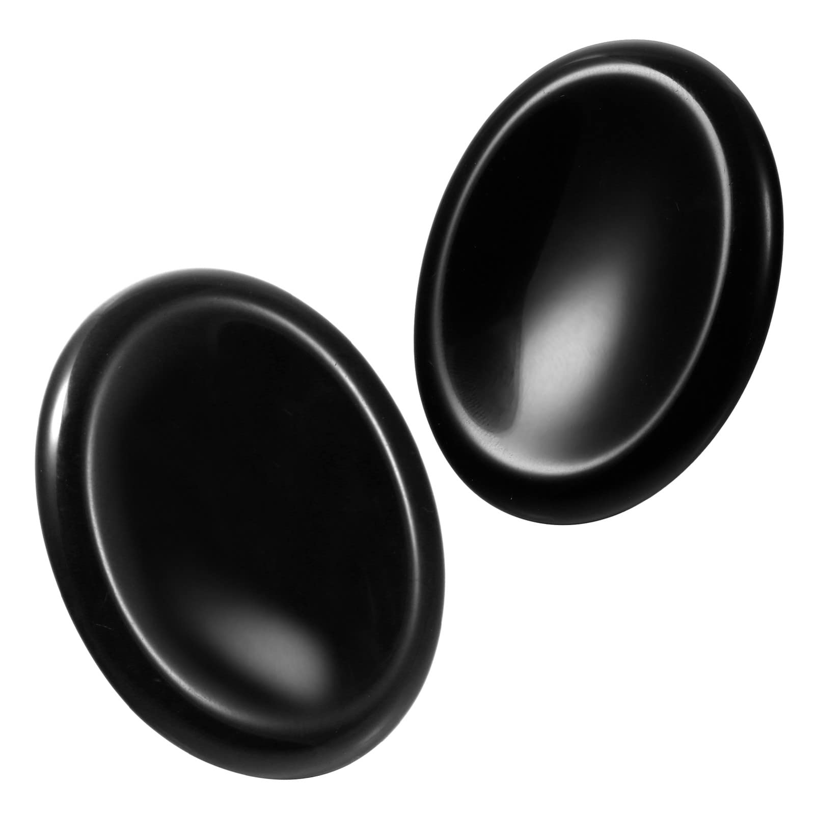 Nupuyai 2pcs Obsidian Oval Thumb Worry Stone Set, Energy Crystal Pocket Palm Stone for Healing Anxiety Stress Relief Reiki Therapy, 45x35mm