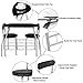 Tangkula 3 Piece Dining Set Modern Metal Frame Glass Top Table and 2 Chairs Set Home Kitchen Bistro Pub Breakfast Furniture, Black and Silver