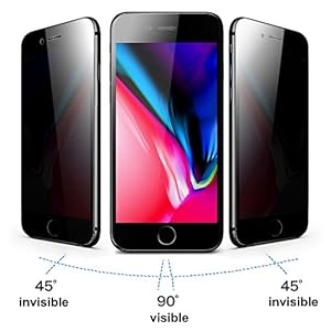 (2 Pack) iPhone 8 Plus / 7 Plus Privacy Screen Protector, KINGBACK [Anti-Spy] [Anti-Scratch] [3D Touch Compatible] Tempered Glass Screen Protector for iPhone 7 Plus 8 Plus (5.5 INCH, Black) by KINGBACK