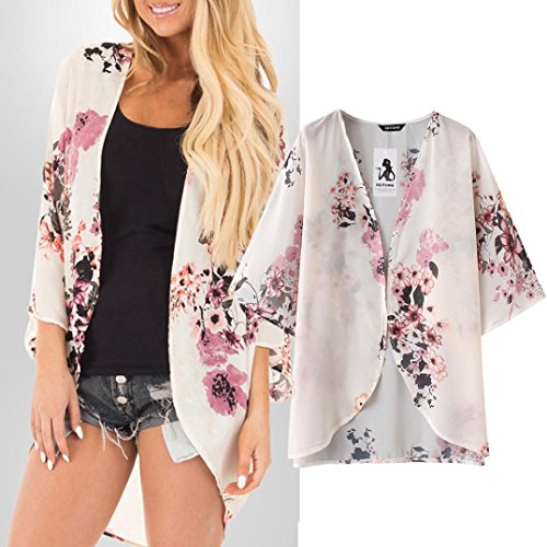 image for Boyiya Clearance Cardigan, Feitong Women Floral Kimono Loose Half Slee