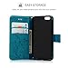 iPhone 6 Case, iPhone 6S Case, YOKIRIN Premium Soft PU Leather Notebook Wallet Cover Embossed Flower Butterfly with Wrist Strap Stand Function Card Holder and ID Slot Flip Folio Protective Skin, Blue