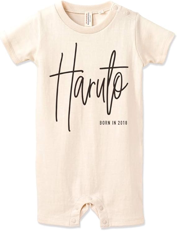Amazon Co Jp 出産祝い 名入れ ロンパース タイポ03 サイン風 手書き風 ベビー服 70cm 80cm 誕生日 ギフト バースデー おしゃれ 可愛い 男の子 女の子 服 ファッション小物