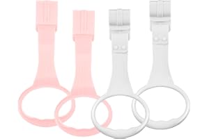 Awleynz 4Pcs Baby Playpen Pull up Rings, Pull up Rings for Play Pen, Playpen Accessories for Help Stand Up Walking Training Tool Newborn (Pink, White)