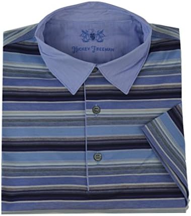 Hickey Freeman Mens Cotton Short Sleeve Polo Shirt Medium, Indigo