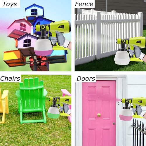 TAIRDA Cordless Paint Sprayer Compatible for Ryobi 18v Battery (NO Battery), HVLP Electric Handheld Paint Sprayers with 1000ML Container, for House Furniture, Fence, Cabinets, Walls (Bare Tool)
