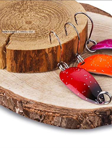 LiGG LiGG Forellenköder Bunt mit Einzelhaken Trout Spoon Set Spinnfischen Kunstköder Forellen Blinker Forellen Köder für… – Bild 7