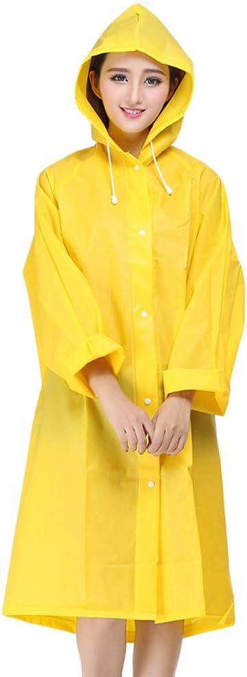 Women Yellow Raincoat Jacket,Unisex Kids Clear EVA Rain Coat Costume