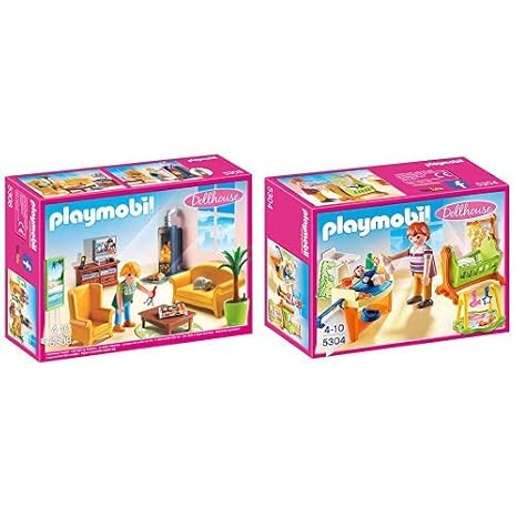 Playmobil Konstruktionsspielsteine Wohnzimmer Mit Kaminofen 5308 Dollhouse Online Kaufen Otto