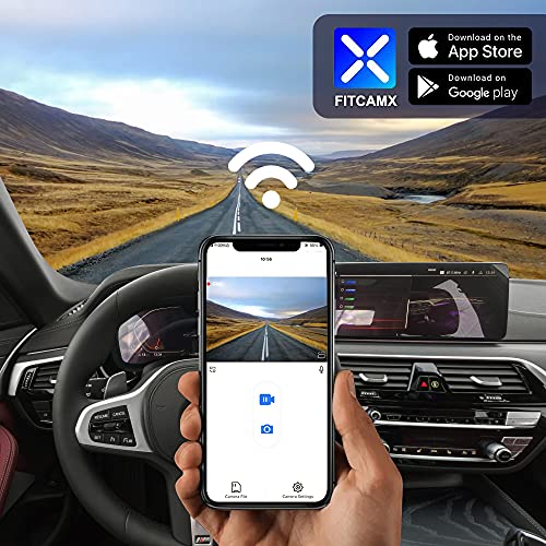 Fitcamx Dash Cam Compatible with BMW 5 7 Series 530i 540i 530e 740i 745e 750i M550i M760i Xdrive G30 G31 G11 6 Series Gran Turismo (G32), 4K WiFi Car Camera, Night Vision, UHD Night Vision, G-Sensor, 64GB Card