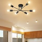 ANWIO Modern 6 Head Sputnik Light E27 Black Ceiling Fixture view 7