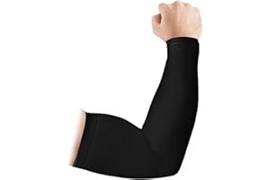 KEMFORD Arm Sleeves for Men and Women – 8 mmHg Light Compression – 1 Pair – Sun Protection – Cooling UPF 50 Compression – Basketball Running